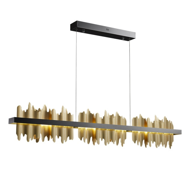 New Modern Chandelier lighting For Dining Room Iceberg Design LED hanglamp Kitchen Island Rectangle Lighting Fixtures Gold/Black