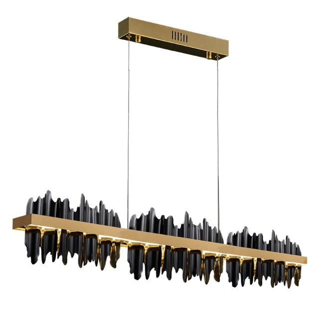 New Modern Chandelier lighting For Dining Room Iceberg Design LED hanglamp Kitchen Island Rectangle Lighting Fixtures Gold/Black