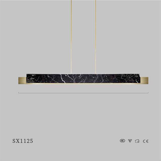 Marble Luxury LED Chandelier Dining Room Living Room Bar Modern Nordic Long Hanging Light Coffee Shop Restaurant  Pendant Lamp