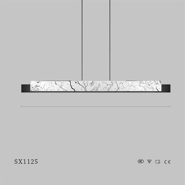 Marble Luxury LED Chandelier Dining Room Living Room Bar Modern Nordic Long Hanging Light Coffee Shop Restaurant  Pendant Lamp